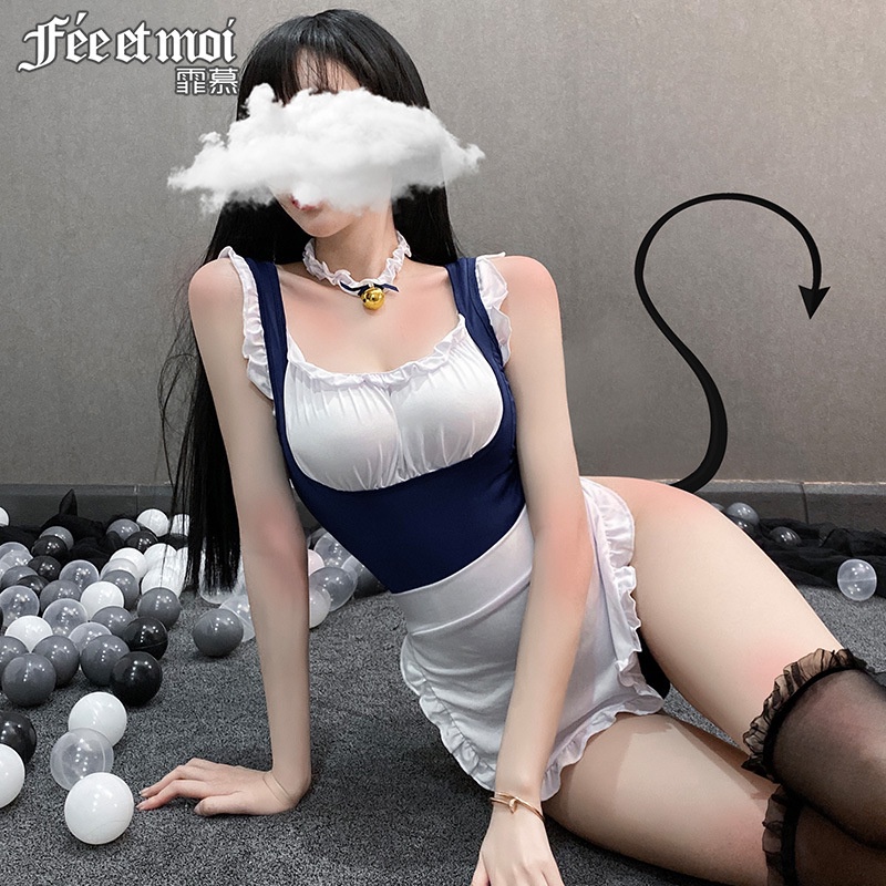Bộ đồ ngủ cosplay cô hầu gái cao cấp. Đồ ngủ cô hầu gái có kèm choker cực sexy SP001