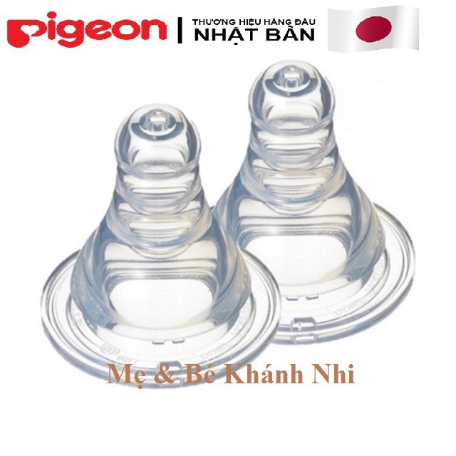 [Vỉ 2 Núm] Núm Ty Pigeon Siêu Mềm Cổ Hẹp Size S/M/L/Y  FREESHIP  Núm Vú Được Làm Từ Chất Liệu Silicone Cap Cấp