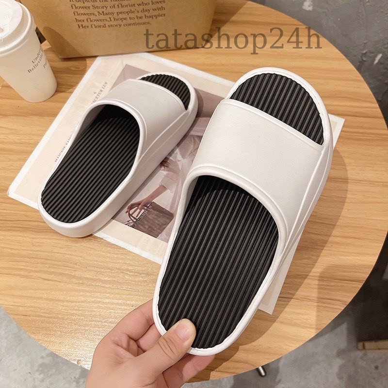 Dép bánh mì tăng chiều cao siêu nhẹ nam nữ 2022 - Dép unisex quai ngang cute.