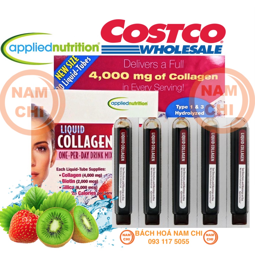 Liquid Collagen Strawberry Kiwi Applied Nutrition Đẹp Da Ngăn Ngừa Lão Hoá