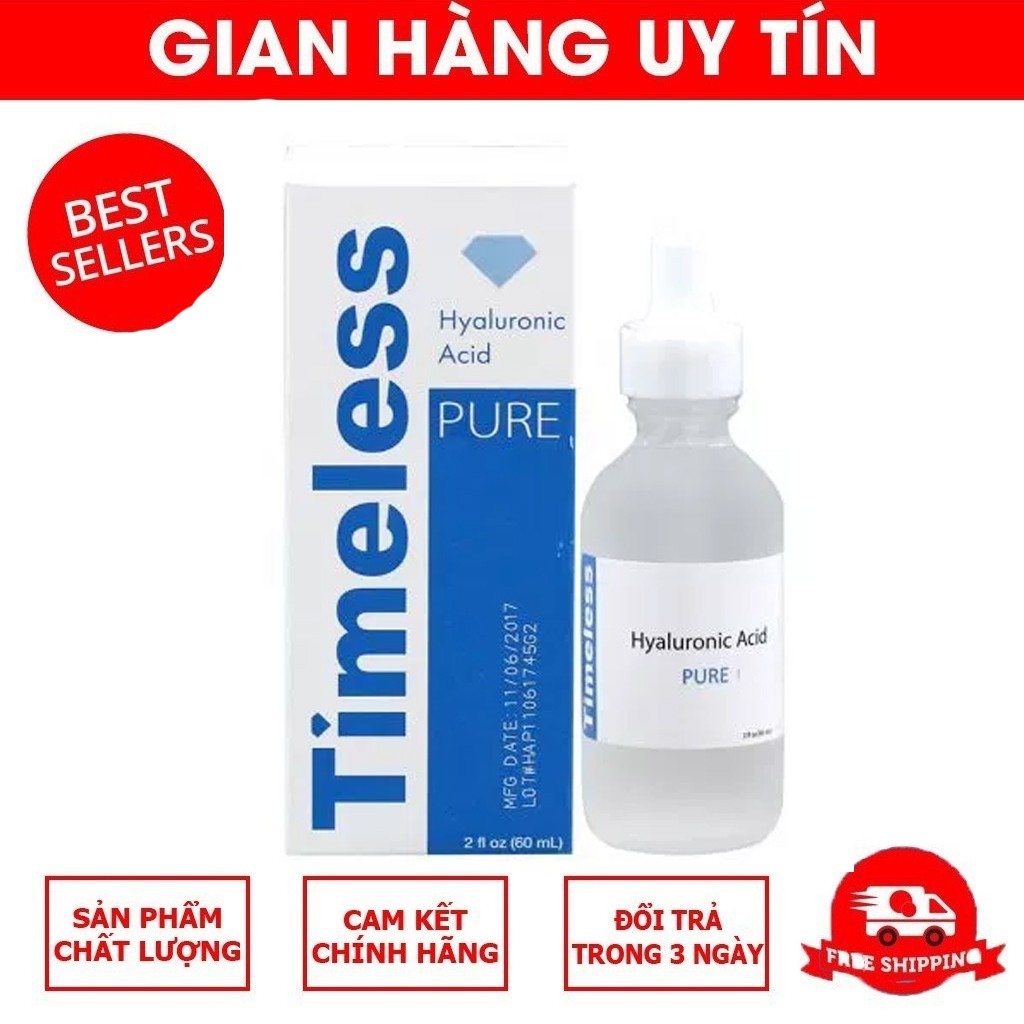 Serum cấp nước Timeless Hyaluronic Acid Serum 100% Pure