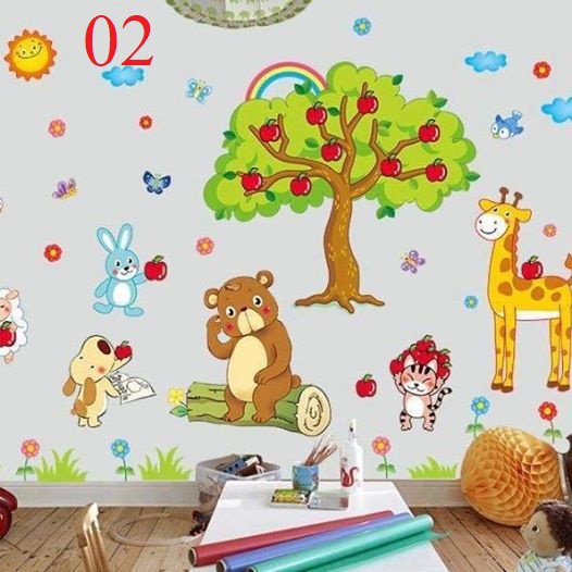 COMB0 4 mẫu Decal dán tường trang trí phòng cho bé