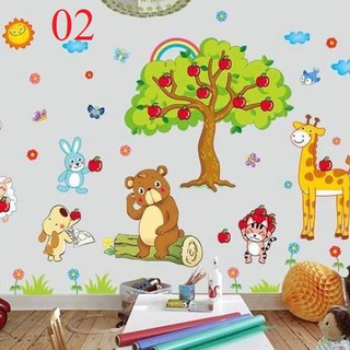 Decal dán tường thú cây táo