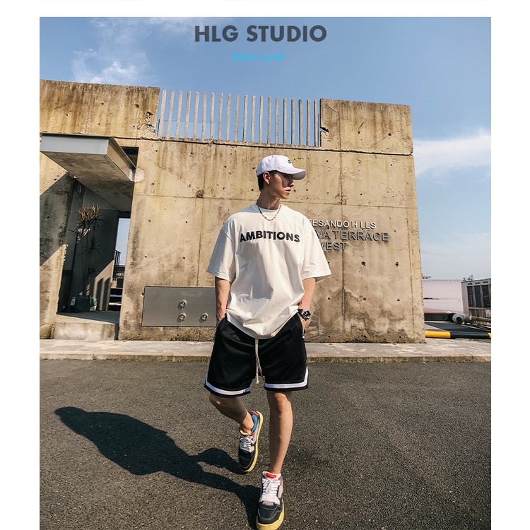 Áo phông nam cổ tròn AMBITION Phong Cách ( 2 Màu ) - Cotton Hàn dày dặn thoải mái phong cách đường phố