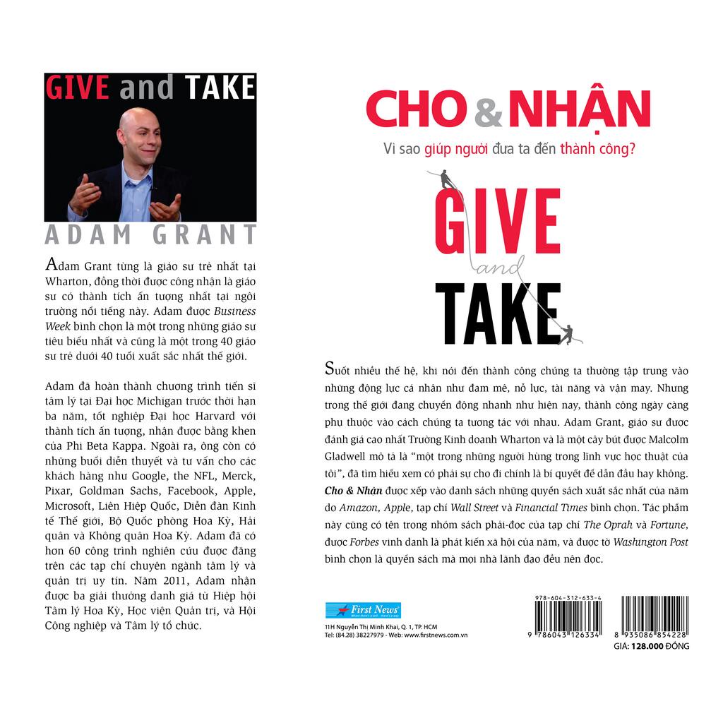 Sách Give And Take - Cho & Nhận (Tái Bản 2021)