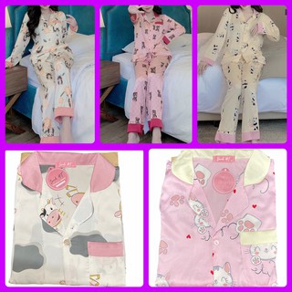 Đồ bộ Pijama tay dài , đồ bộ nữ mặc nhà chất lụa latin cao cấp mềm mại