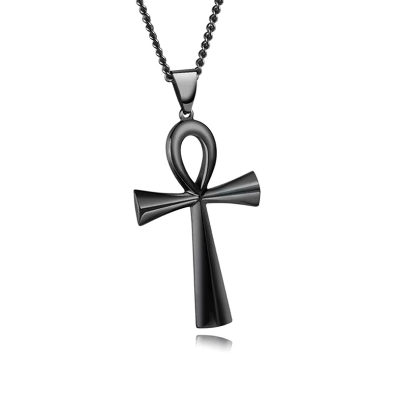 Dây Chuyền Bùa Hộ Mệnh Ai Cập Ankh Crucifix Bằng Thép Không Gỉ