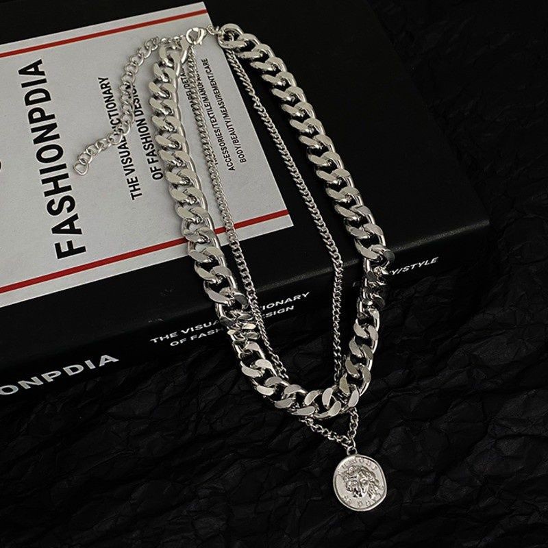 vòng cổ Hai Lớp Phong Cách Hip Hop Thời Trang