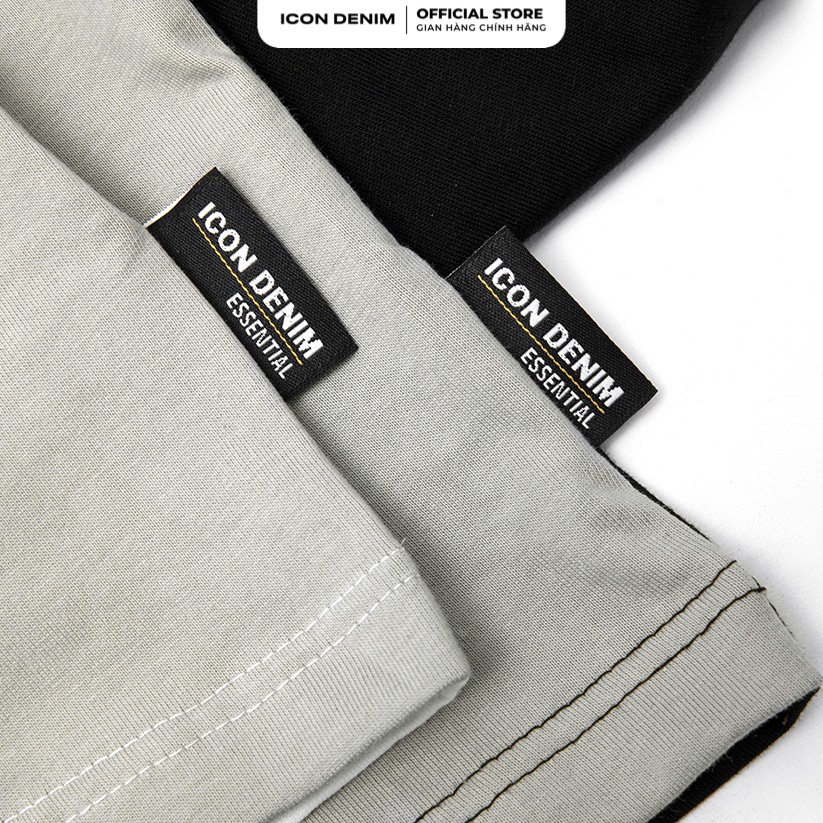 Áo Thun Nam Tay Ngắn ICON DENIM Dáng Oversize Basic Color Block, Chất Liệu Cotton Cao Cấp Thoáng Mát | BigBuy360 - bigbuy360.vn