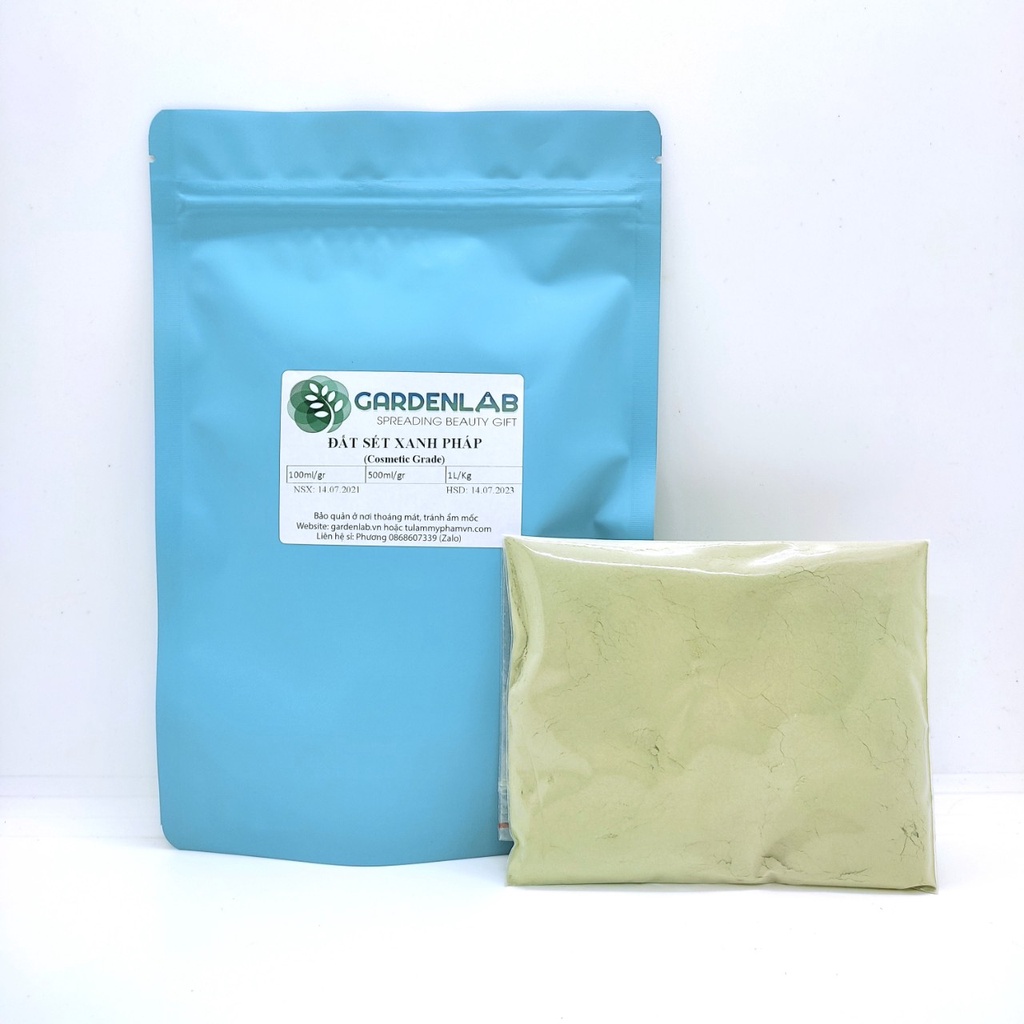 (BAO BÌ MỚI) - 100GR ĐẤT SÉT XANH PHÁP (GREEN KAOLIN CLAY) - NGUYÊN LIỆU MỸ PHẨM