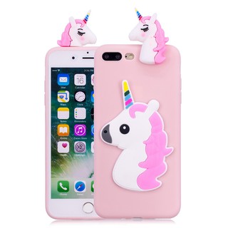 Ốp Lưng Silicone Có Hình Unicorn Dễ Thương Cho Apple Iphone 7 8 Plus