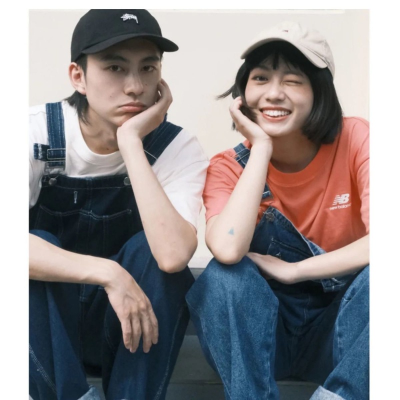 Quần Yếm denim Dáng Rộng Phong Cách retro Nhật Bản Cho Nam