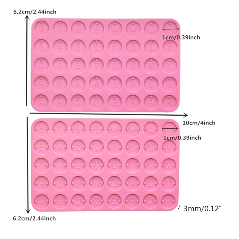 Khuôn Silicone Làm Móc Khóa Hình Tròn In Chữ Độc Đáo