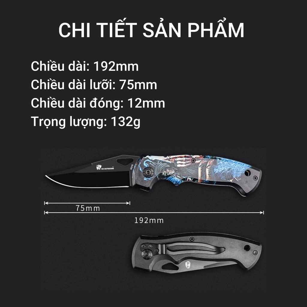 Dao Gấp sinh tồn Hx outdoors ZD-063 Dao chiến thuật,cắm trại,dã ngoại ngoài trời bushcraft