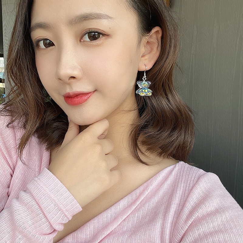 Bông Tai Hình Gấu Nhiều Màu Dễ Thương Phong Cách Hàn Quốc Thời Trang Mùa Hè Cho Nữ