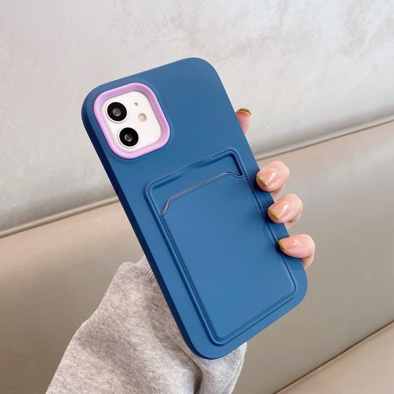 Ốp điện thoại silicon chống rơi phối màu tương phản phong cách Nhật Hàn cho iPhone11/13 pro/xsmax/12 promax 11 x/xr 2 trong 1 7/8p