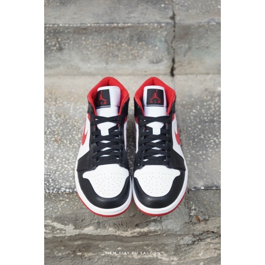 Giày Sneaker Thể Thao N1KE Jordan 1 Mid GYM RED Chính Hãng 100%