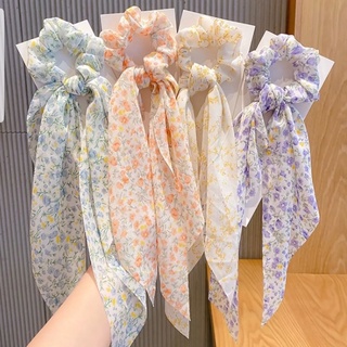 Cột tóc vải scrunchies băng đô nơ dài