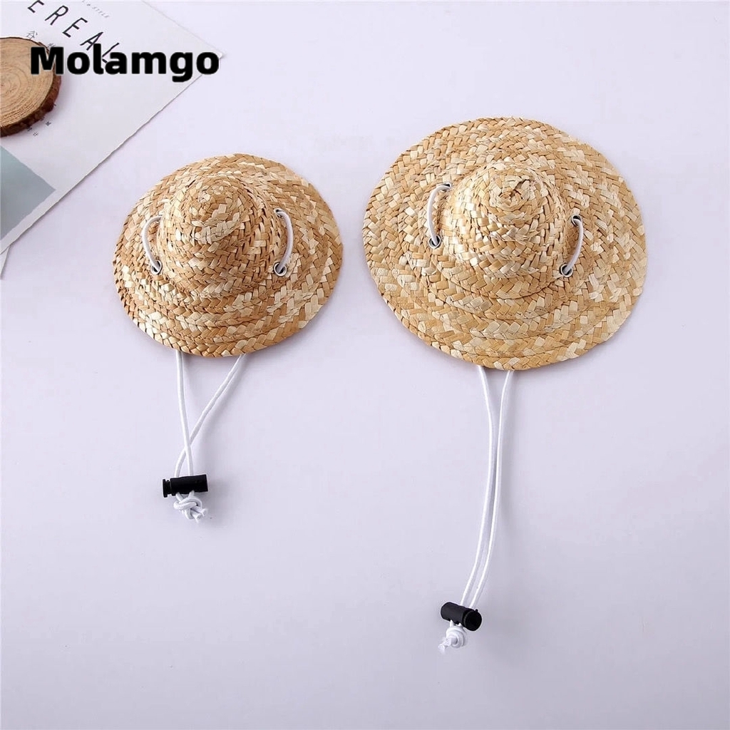 MOLAMGO  Mũ cối đan rơm xinh xắn dành cho thú cưng
