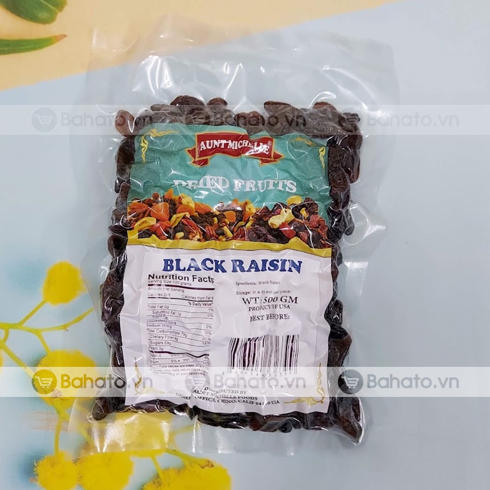 Nho khô đen Mỹ (Black Raisin) Aunt Michelle gói 500g