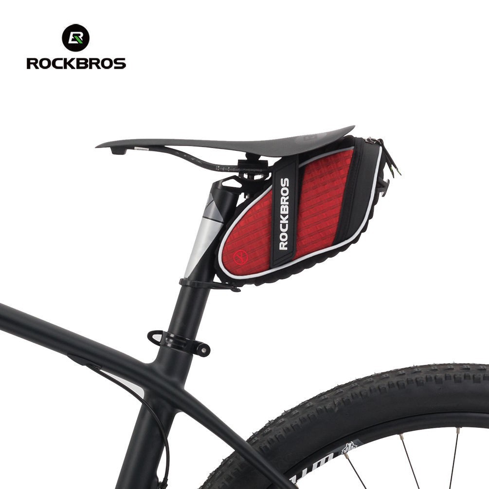 Túi ROCKBROS Gắn Sau Yên Xe Đạp Chống Mưa Phản Quang Màu Đỏ 210mm * 95mm * 95mm