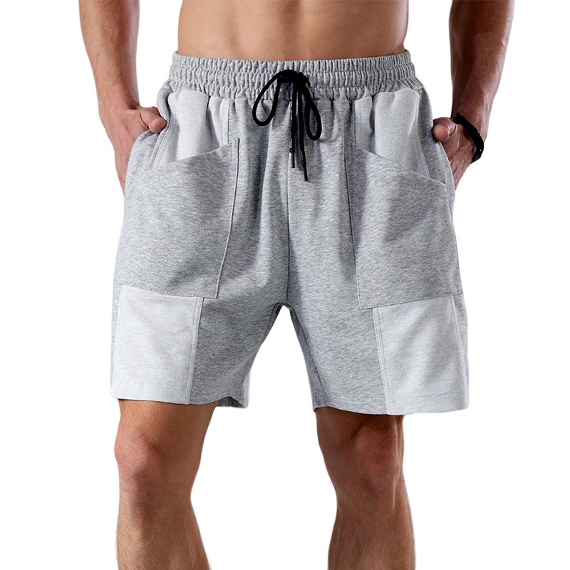 [ GYMEN ] Quần short thể thao nam  thoải mái  chạy bộ   tập thể dục  quần bóng rổ  rộng rãi  cỡ lớn  ngoài trời   huấn luyện  hút mồ hôi màu trơn quần ngắn đến gối