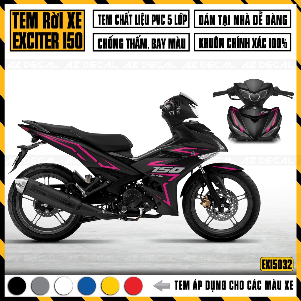 Tem Exciter 150 Thiết Kế Tem Chỉ Cực Chất | EX15032 | Decal Dán Xe Ex 150 Chống Nước Bền Màu Dễ Dán Tại Nhà