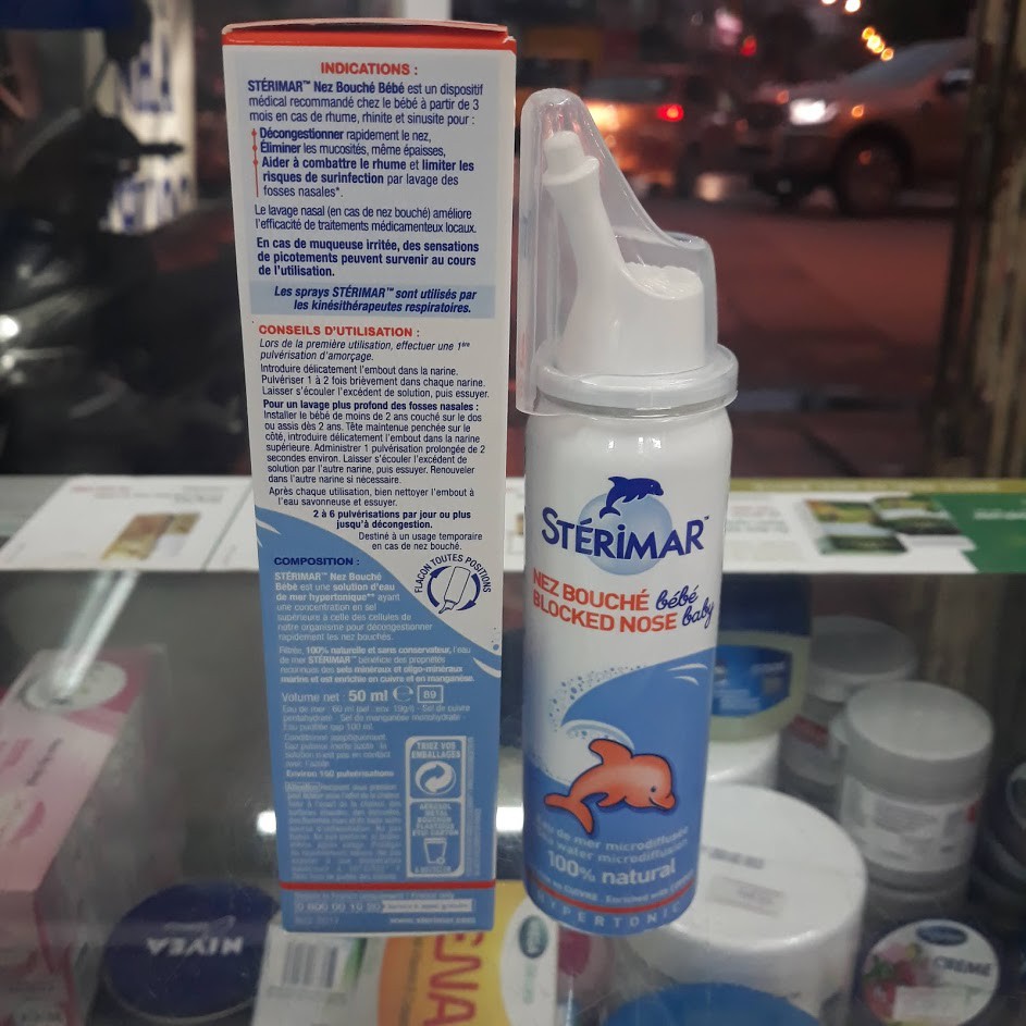 Xịt muối biển Sterimar cá heo màu cam 50ml