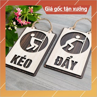 [HANDMADE] Bảng hướng dẫn Kéo đẩy treo cửa bằng gỗ cắt laser sử dụng trang trí shop, cửa hàng - Mẫu TP03