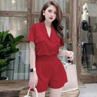 Set bộ vest nữ quần ngắn đi chơi mặc nhà năng động cá tính