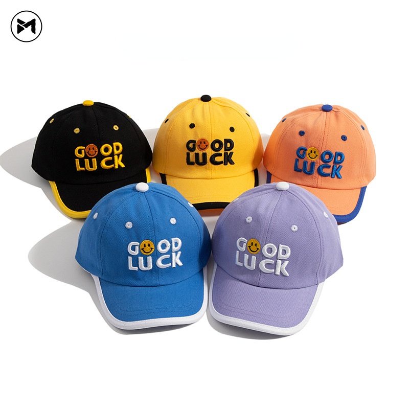 Mũ Lưỡi Trai Mềm Thêu Chữ GOOD LUCK Thời Trang Mùa Hè Cho Bé 1-4 Tuổi