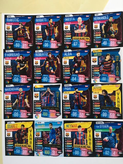 Full set 16 cầu thủ ManChester United + Barca + spain