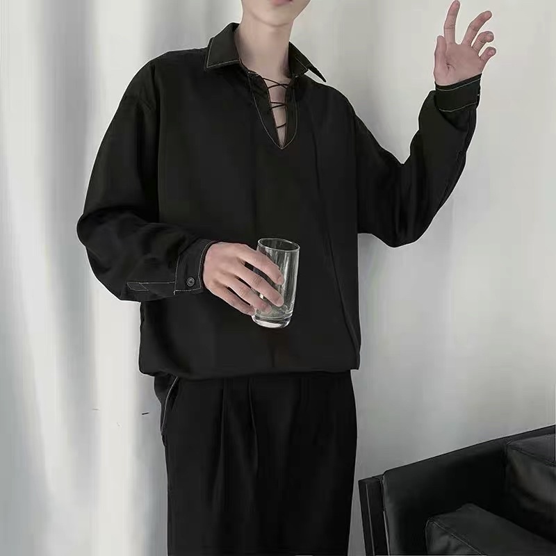 Áo sơ mi nam dây chéo