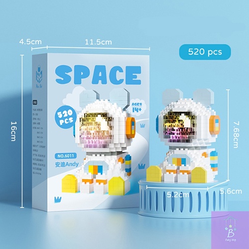 Bộ Đồ Chơi Lắp Ráp Phi Hành Gia Thỏ Annie 3D Độc Đáo Dễ Thương Làm Quà Tặng Trang Trí - Chưng Bày