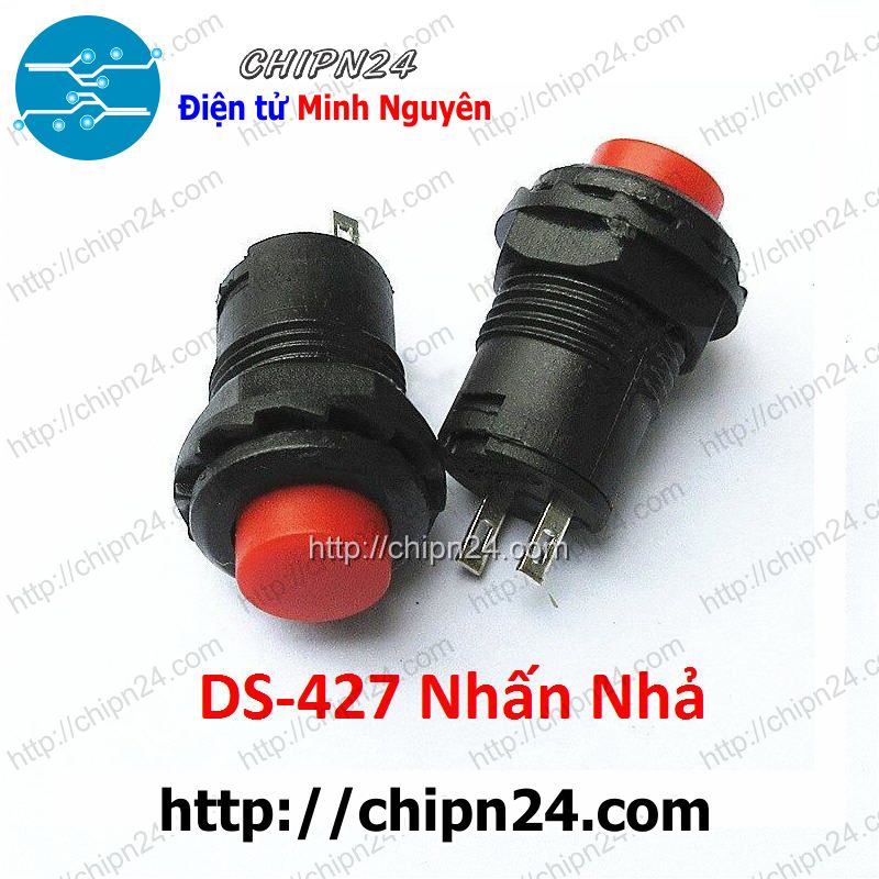 [2 CÁI] (G13) Nút nhấn Nhả DS-427 Đỏ (Đường kính 12MM)