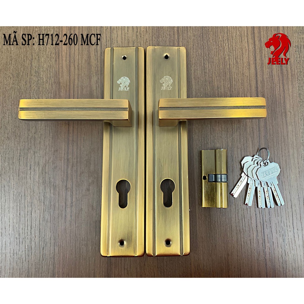 KHÓA TAY GẠT JEELY 712- KHÓA CỬA CHÍNH TAY ỐP 26CM khóa cửa chính, khóa cửa đi, khóa cửa phòng - 712 MCF