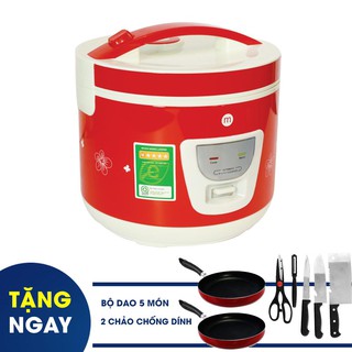 Nồi cơm niêu điện Mishio MK22 700W 1.8L - Tặng Bộ dao kéo 5 món + 2 chảo chống dính cao cấp