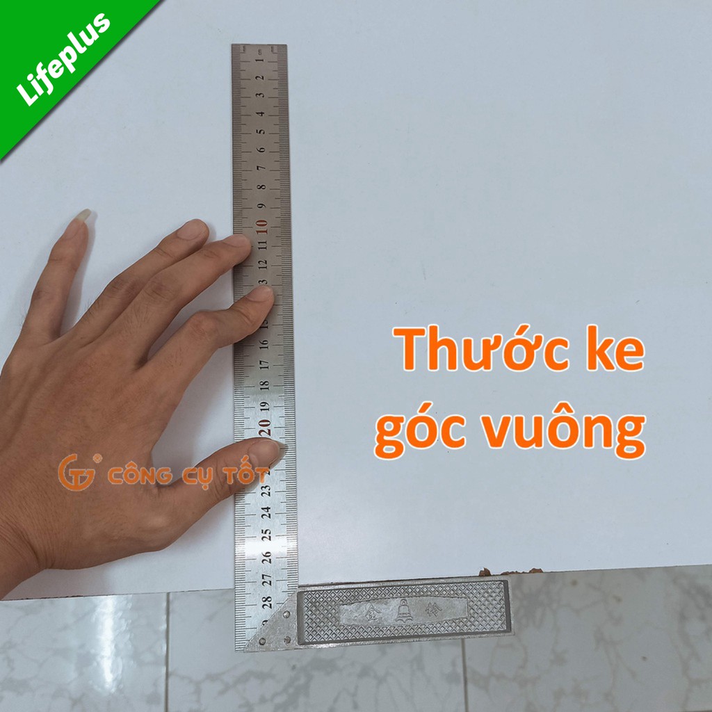 Thước ke góc vuông 30cm thép lò xo chống mòn rỉ số vạch khắc chìm