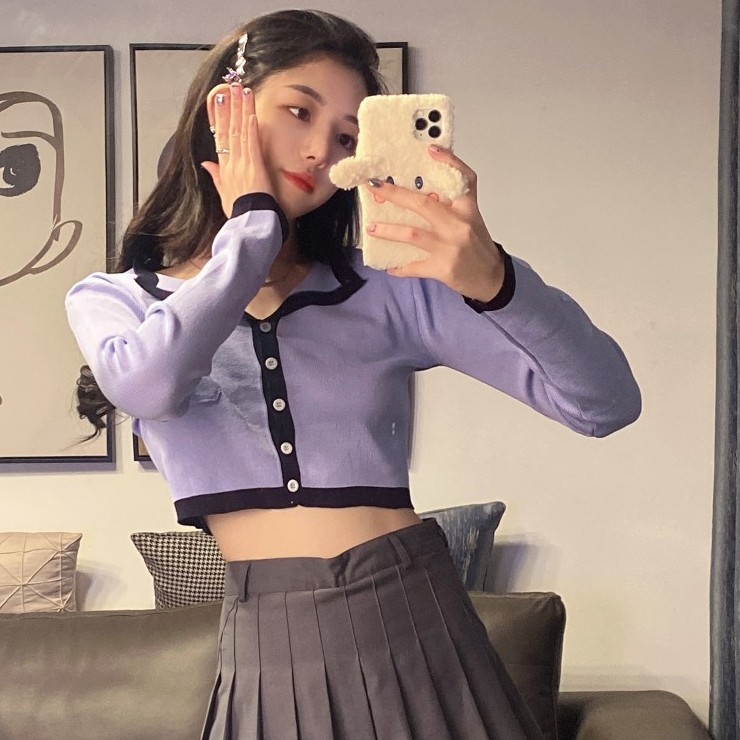 Áo Cardigan Xiaozhainv Dệt Kim Tay Dài 2 Màu Sắc Tùy Chọn Trẻ Trung Thời Trang | BigBuy360 - bigbuy360.vn