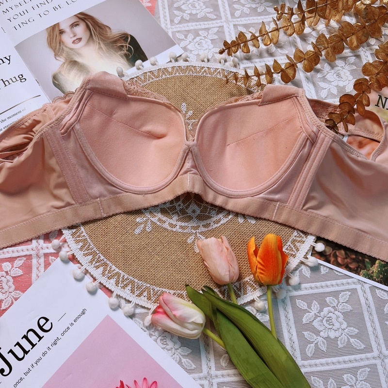 Áo lót định hình bản to 6 cài BigSize Cúp D mút mỏng có gọng dành cho ngực to,mặc áo dài,chống chảy xệ