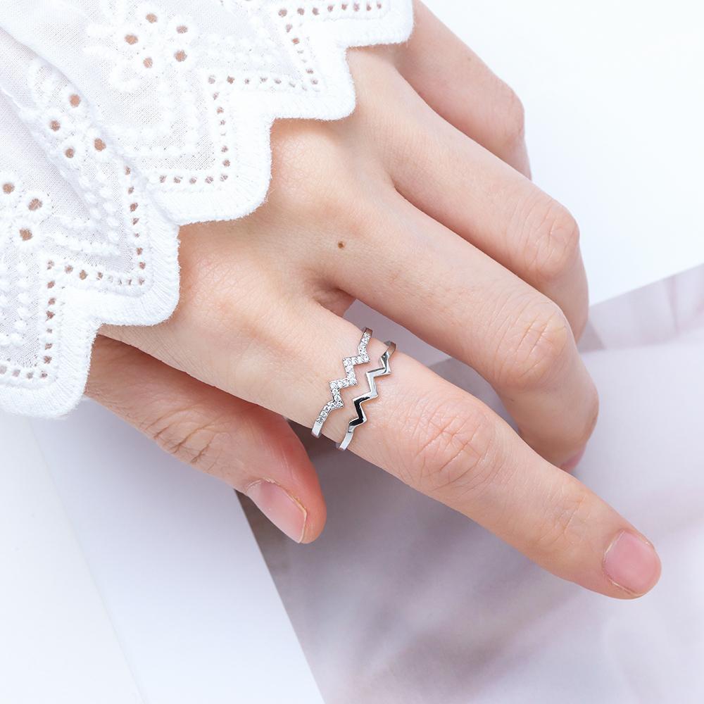 Nhẫn Gợn Sóng LAY LAY Thời Trang Cho Nữ|Nhẫn Mạ Bạc Khắc Chữ to My Daughter Đính Đá Nhiều Màu Sắc