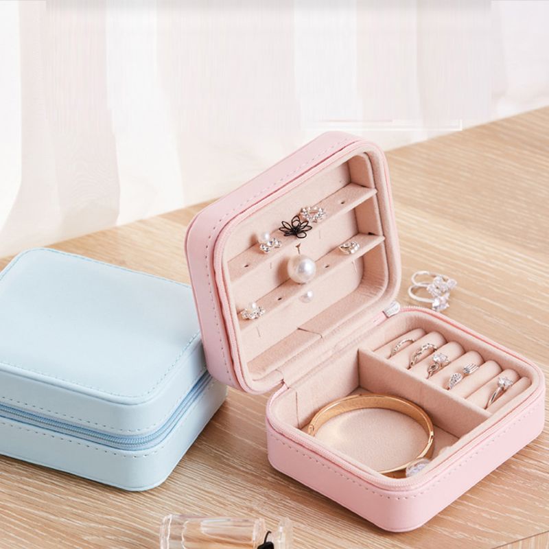 Flgo Hộp Da Đựng Trang Sức Có Khóa Kéo Tiện Dụng Khi Đi Du Lịch