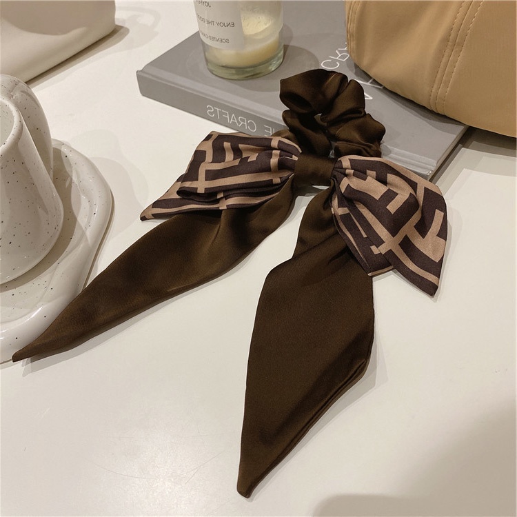 Dây buộc tóc hình nơ vải satin bản lớn phong cách Pháp thời trang cho nữ
