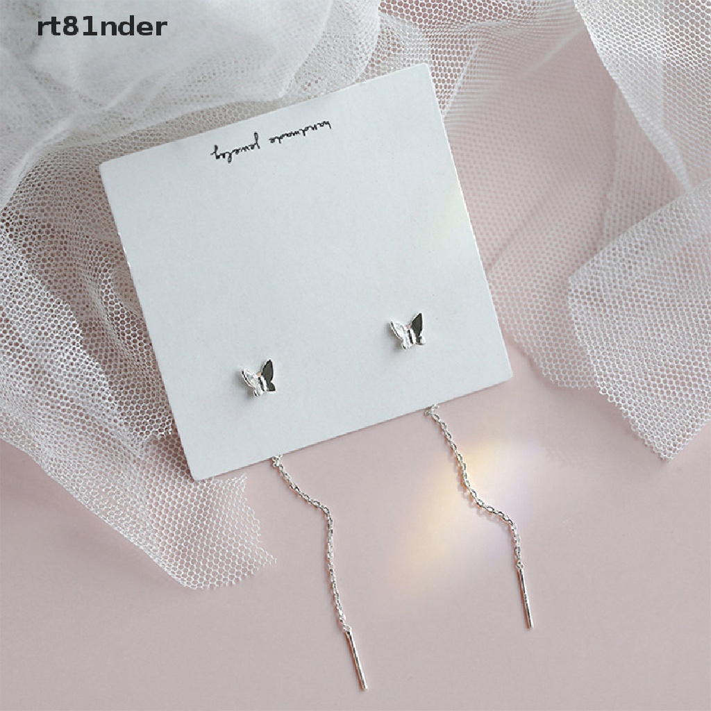 Bông tai dáng dài hình bướm phối tua rua thời trang mùa hè cho nữ