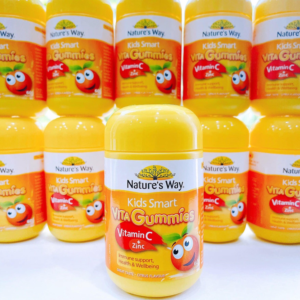 Kẹo dẻo Nature's Way Kids Smart Vita Gummies Vitamin C & Kẽm Zin C 60 VIÊN Úc