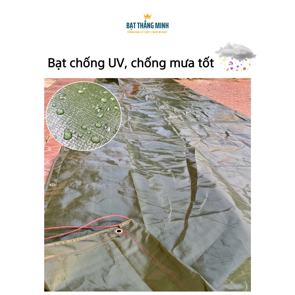 Bạt màu xanh rêu dày cao cấp khổ 4m, 6m,3m dùng trùm xe tải, lót trải sân vườn, picnic, camping dã ngoại. Bạt Thắng Minh