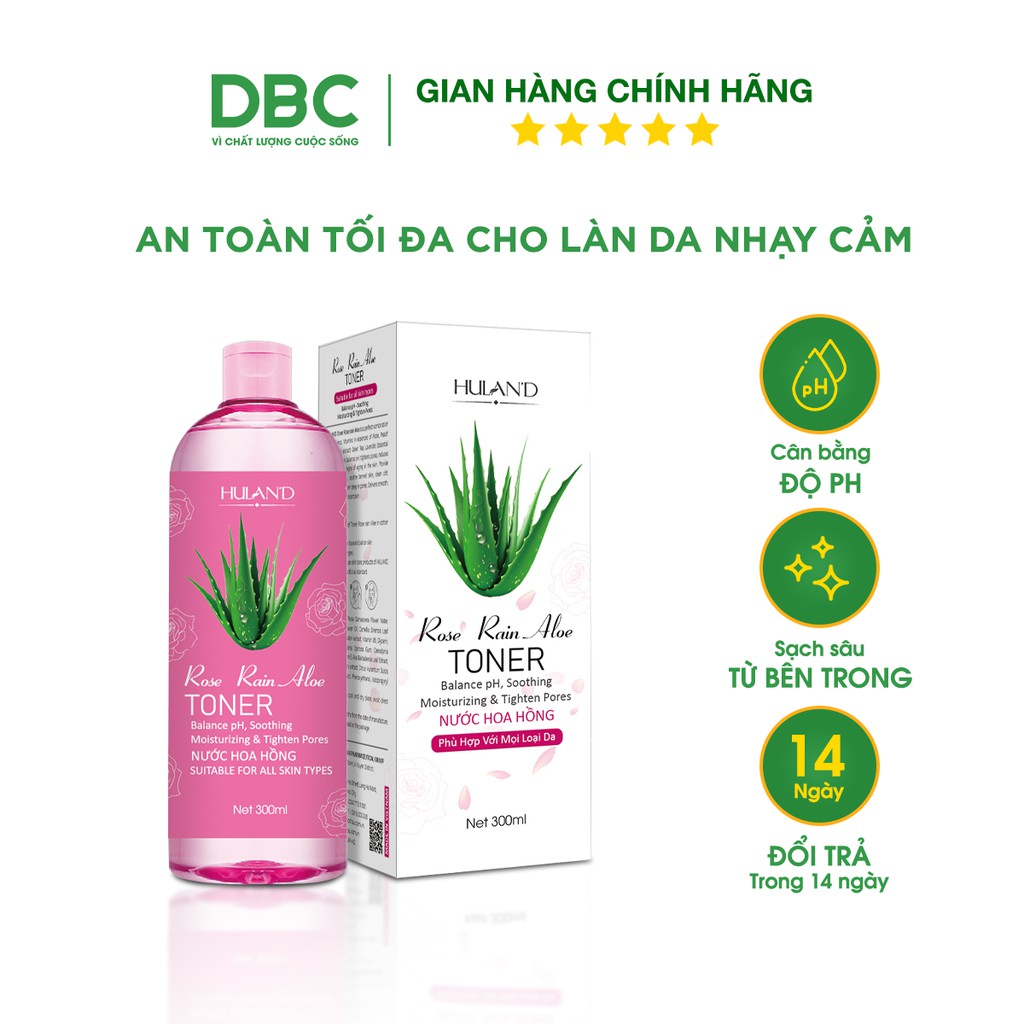 Toner Nước Hoa Hồng Cân Bằng Da Hulan'd DƯỢC BẢO CHÂU Chiết Xuất Lô Hội Dưỡng Ẩm, Se Khít Lỗ Chân Lông