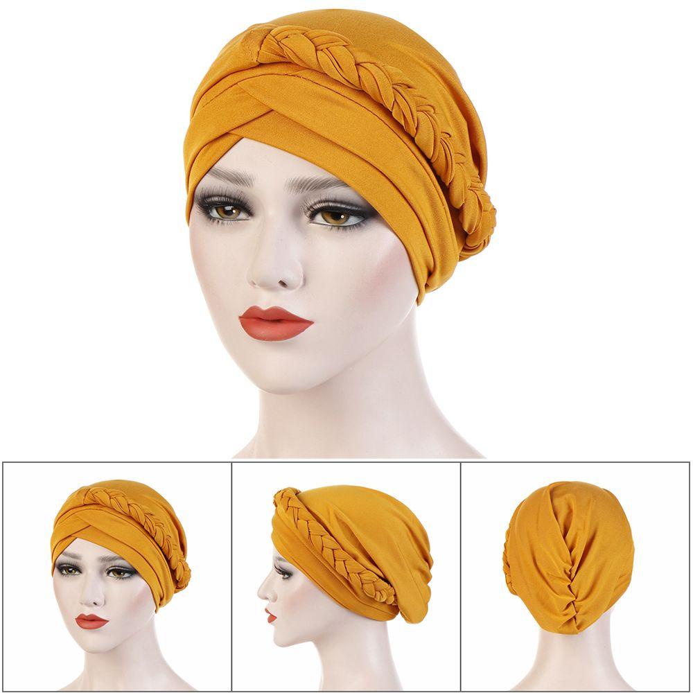 Mũ Turban Trùm Đầu Co Giãn Màu Sắc Trơn Thời Trang Cho Nữ