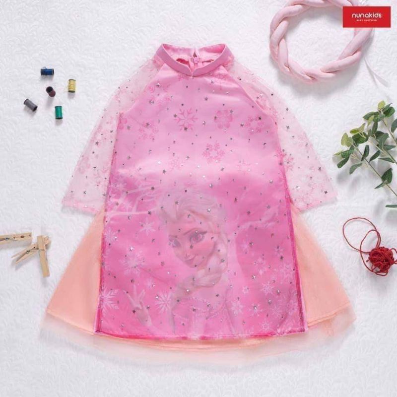 Áo dài elsa cao cấp độc quyền Hãng Nunakids số lượng ít