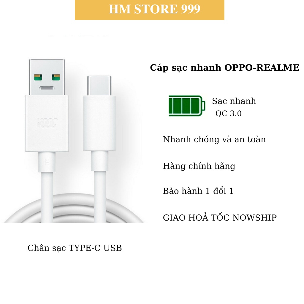 DÂY SẠC NHANH OP-PO / REAL-ME CHÍNH HÃNG 1 ĐỔI 1